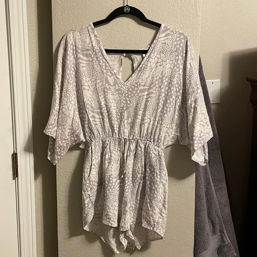 White and gray romper